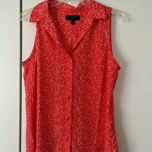 Sleeveless Red Blouse
